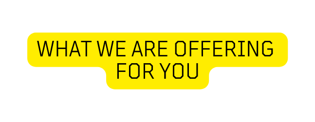 WHAT WE ARE OFFERING FOR YOU